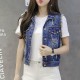 Sleeveless Denim Casual Women Jacket-Blue