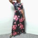 Elegant Floral Printed Half Sleeves Maxi Dress - Black |image