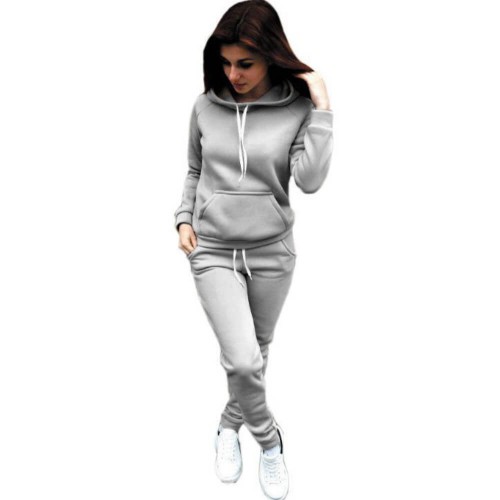 Trending Hoodie Style Sport Wear Two Piece TrackSuit - Grey |image