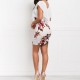 Floral Printed Sleeveless Bodycon Midi Dress - White |image