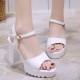 Stylish Summer Style Thick Heel Buckle Sandals - White |image