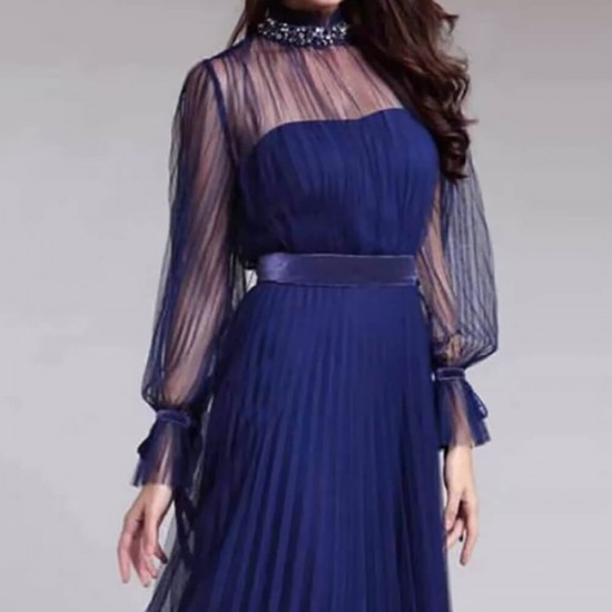 Atmosphere Style Banquet Skirt Long Evening Dress -Blue |image