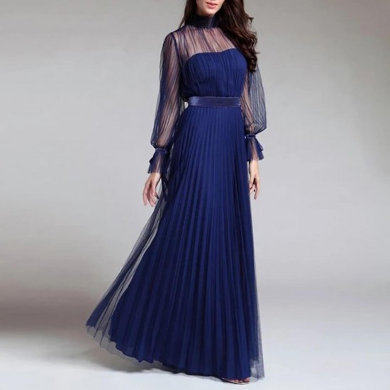 Atmosphere Style Banquet Skirt Long Evening Dress -Blue |image