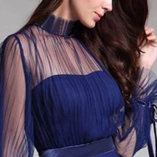 Atmosphere Style Banquet Skirt Long Evening Dress -Blue |image