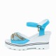 Ankle Strap Wedge Platform Open Toe Sandals -Light Blue |image