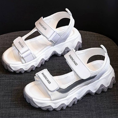 Muffin Non-slip Rubber Sole Strapped Sandals -Grey |image