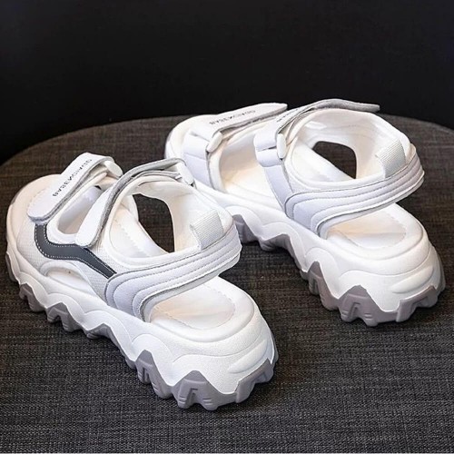 Muffin Non-slip Rubber Sole Strapped Sandals -Grey |image