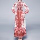 Lapel Long-sleeved Retro Palace Printed Maxi Dress - Red |image