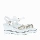 Ankle Strap Wedge Platform Open Toe Sandals - White |image