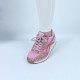 Womens Bling Glitter Laces Up Sneaker Shoes - Pink |image