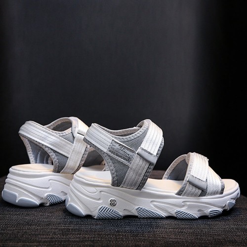 Thick Rubber Sole Strapped Casual Sports Sandals - Grey |image