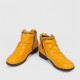 Round Double Zipper Comfortable Ankle Boots -Yellow |image
