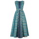 Stripped Digital Printed Sleeveless Maxi Dress - Green |image