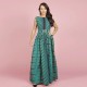 Stripped Digital Printed Sleeveless Maxi Dress - Green |image