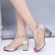 Shinny Rhinestone Decorated Mesh High Heels - Gold 