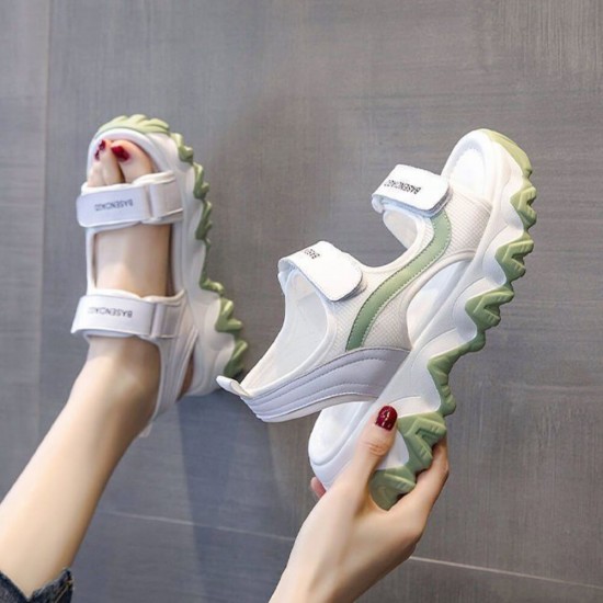 Muffin Non-slip Rubber Sole Strapped Sandals -Green |image