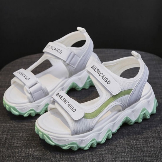 Muffin Non-slip Rubber Sole Strapped Sandals -Green |image
