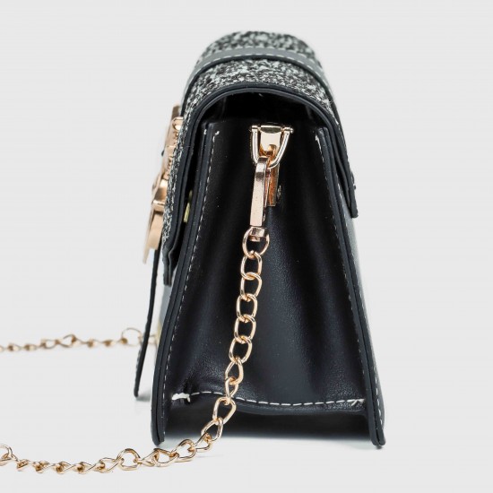 Mini love Magnetic Closure Chain Strap Messenger Bag - Black | Mini love Magnetic Closure Chain Strap Messenger Bag - Black |image