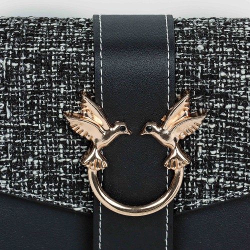 Mini love Magnetic Closure Chain Strap Messenger Bag - Black |image