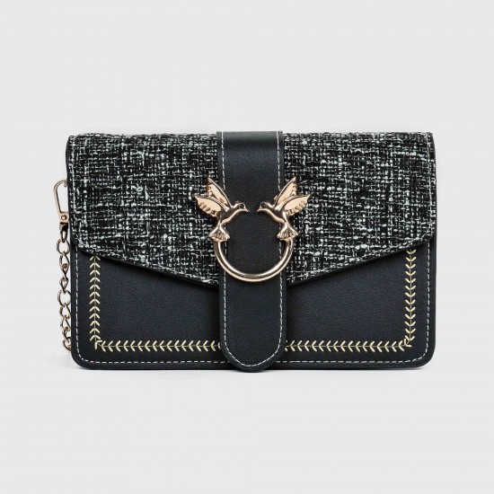 Mini love Magnetic Closure Chain Strap Messenger Bag - Black | Mini love Magnetic Closure Chain Strap Messenger Bag - Black |image