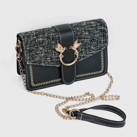 Mini love Magnetic Closure Chain Strap Messenger Bag - Black | Mini love Magnetic Closure Chain Strap Messenger Bag - Black |image