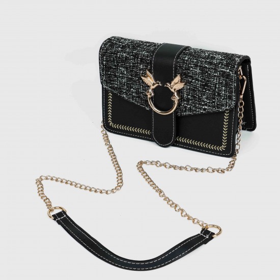 Mini love Magnetic Closure Chain Strap Messenger Bag - Black | Mini love Magnetic Closure Chain Strap Messenger Bag - Black |image