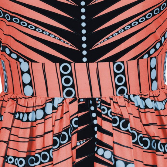 Stripped Digital Printed Sleeveless Maxi Dress - Red |image