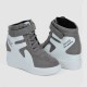 Thick Sole Platform Velcro Leather Contrast Sneakers - Grey |image