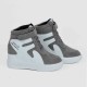Thick Sole Platform Velcro Leather Contrast Sneakers - Grey |image