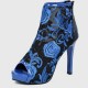 Floral Mesh Embroidered Stiletto High Heel Shoes - Blue |image