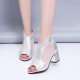 Shinny Rhinestone Decorated Mesh High Heels - Silver |image
