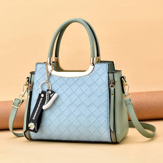 Premium 3d Diagonal Texture Hanging Shoes Shoulder Bag - Green |image