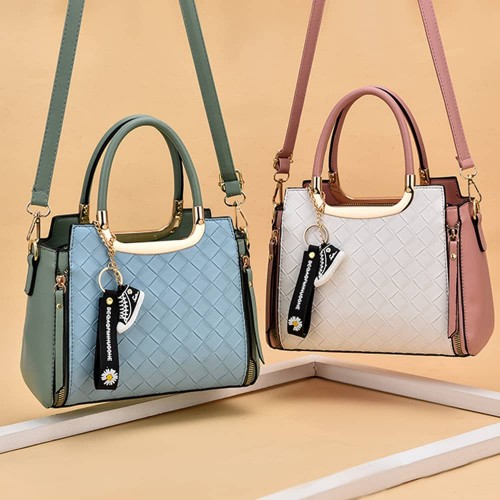 Premium 3d Diagonal Texture Hanging Shoes Shoulder Bag - Green |image