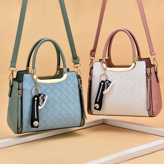 Premium 3d Diagonal Texture Hanging Shoes Shoulder Bag - Green |image