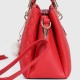 Rhombus Pattern Furry Ball Hanging Shoulder Bag - Red |image