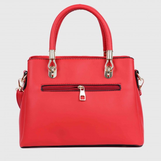 Rhombus Pattern Furry Ball Hanging Shoulder Bag - Red Rhombus Pattern Furry Ball Hanging Shoulder Bag - Red |image