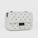 Rhombic Diagonal Twist buckle Chain Strap Messenger Bag - White |image