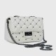 Rhombic Diagonal Twist buckle Chain Strap Messenger Bag - White |image