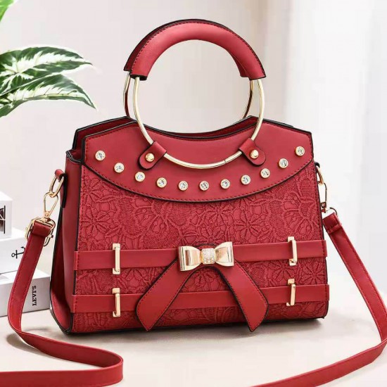 Premium Bow Knot Floral Texture Hand Bag Premium Bow Knot Floral Texture Hand Bag