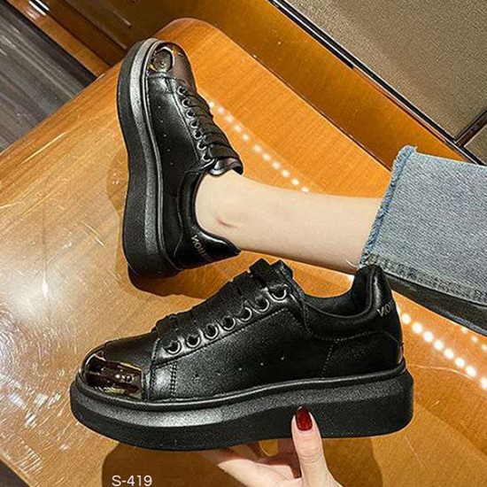 Latest Trending Casual Thick-soled Strapped Sneakers - Black Latest Trending Casual Thick-soled Strapped Sneakers - Black |image