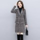 Two Piece Plaided Slim Coat With Hip Skirt Suit - Brown |image