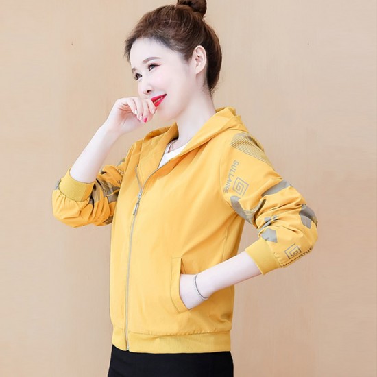Front Zipper Full Sleeved Cardigan Winter Jacket - Yellow |image