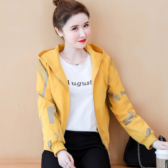 Front Zipper Full Sleeved Cardigan Winter Jacket - Yellow |image