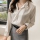 Suit Collar Long Sleeve Shirt For Women - White |image
