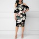 Floral Print Sleeveless Cold Shoulder Midi Dress - Black |image