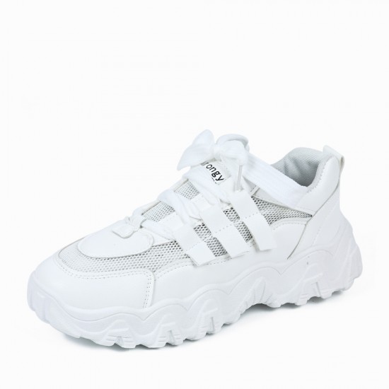 Casual Thick Soled Lightweight Running Shoes - White |image