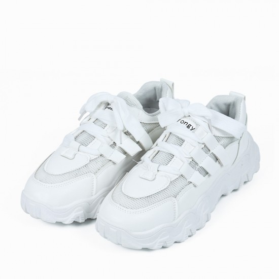 Casual Thick Soled Lightweight Running Shoes - White |image