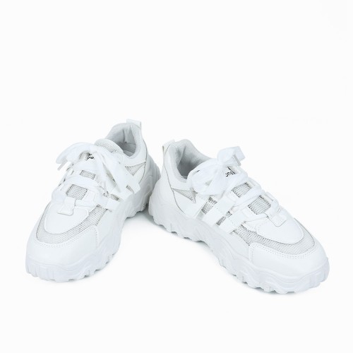 Casual Thick Soled Lightweight Running Shoes - White |image