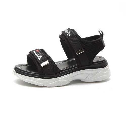 Women's Fashion Velcro Closing Open Toe Sandal - Black |image