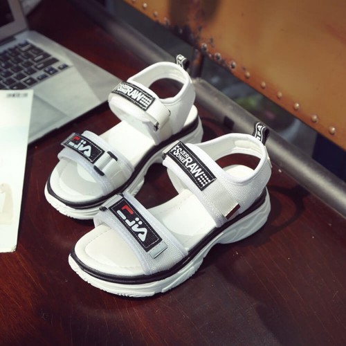 Women's Fashion Velcro Closing Open Toe Sandal - White |image